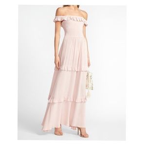 Off The Shoulder Ruffle Maxi Dress